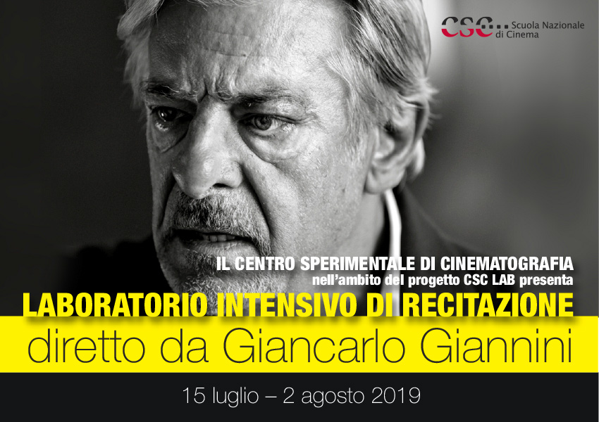 Dal 15 luglio al 2 agosto 2019, laboratorio intensivo di recitazione a cura di Giancarlo Giannini
