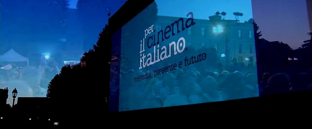 Lo schermo di Per il cinema italiano 2019 a Santa Croce in Gerusalemme
