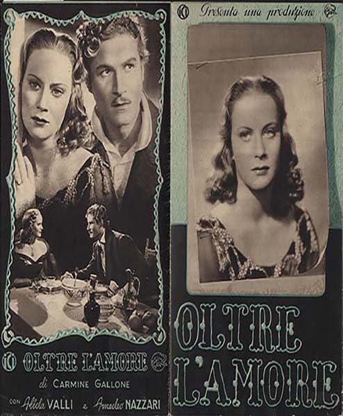 Mostra Fondo Alida Valli - Pressbook Oltre l'amore - regia Carmine Gallone, 1940