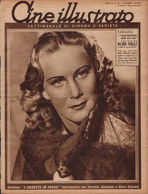 Mostra Fondo Alida Valli - Cine illustrato n. 49, 6 dicembre 1939