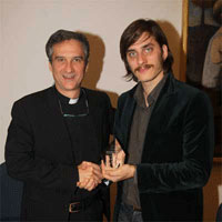 Il direttore artistico del Tertio Millennio Festival Dario Viganò con l'attore Luca Marinelli, protagonista del film La solitudine dei numeri primi di Saverio Costanzo