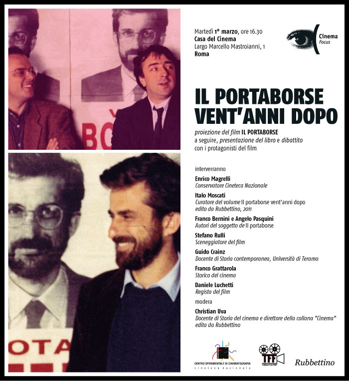 Coperina del volume "Il portaborse vent'anni dopo", a cura di Italo Mostati, Rubettino 2011
