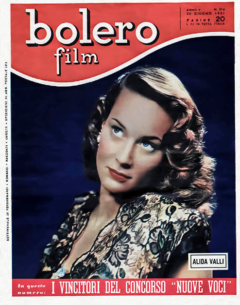 Mostra Fondo Alida Valli - Bolero film n. 214, 24 giugno 1951