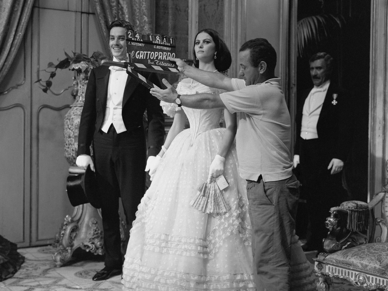 Alain Delon e Claudia Cardinale sul set de "Il Gattopardo" (1963)