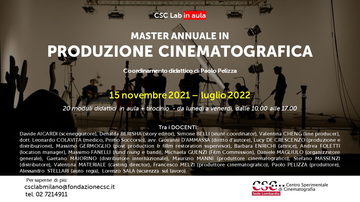 master annuale in produzione cinematografica centro sperimentale di cinematografia